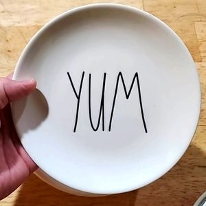 4 x Rae Dunn appetizer plates 'YUM'